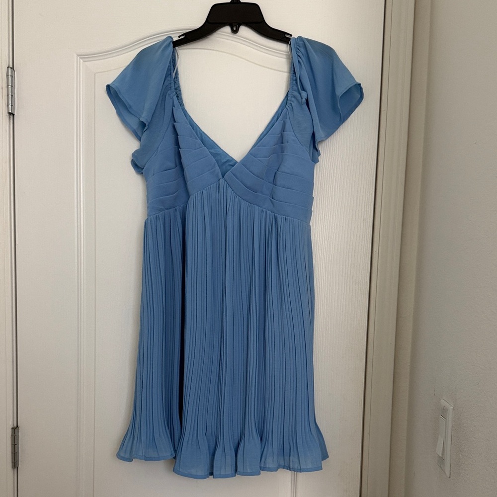 Lulu's Light Blue Pleated Blouse